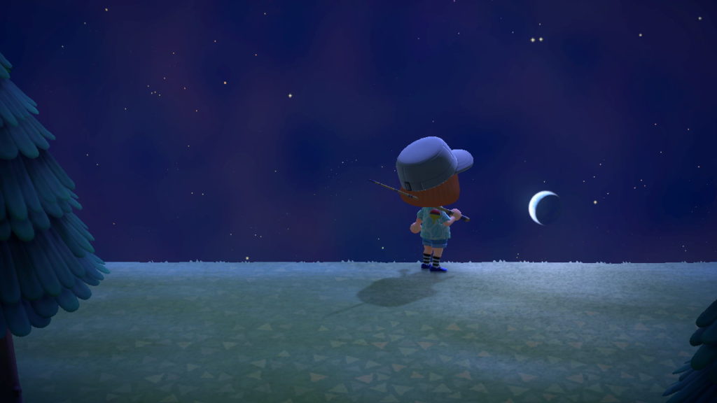 夜釣竿片手に
